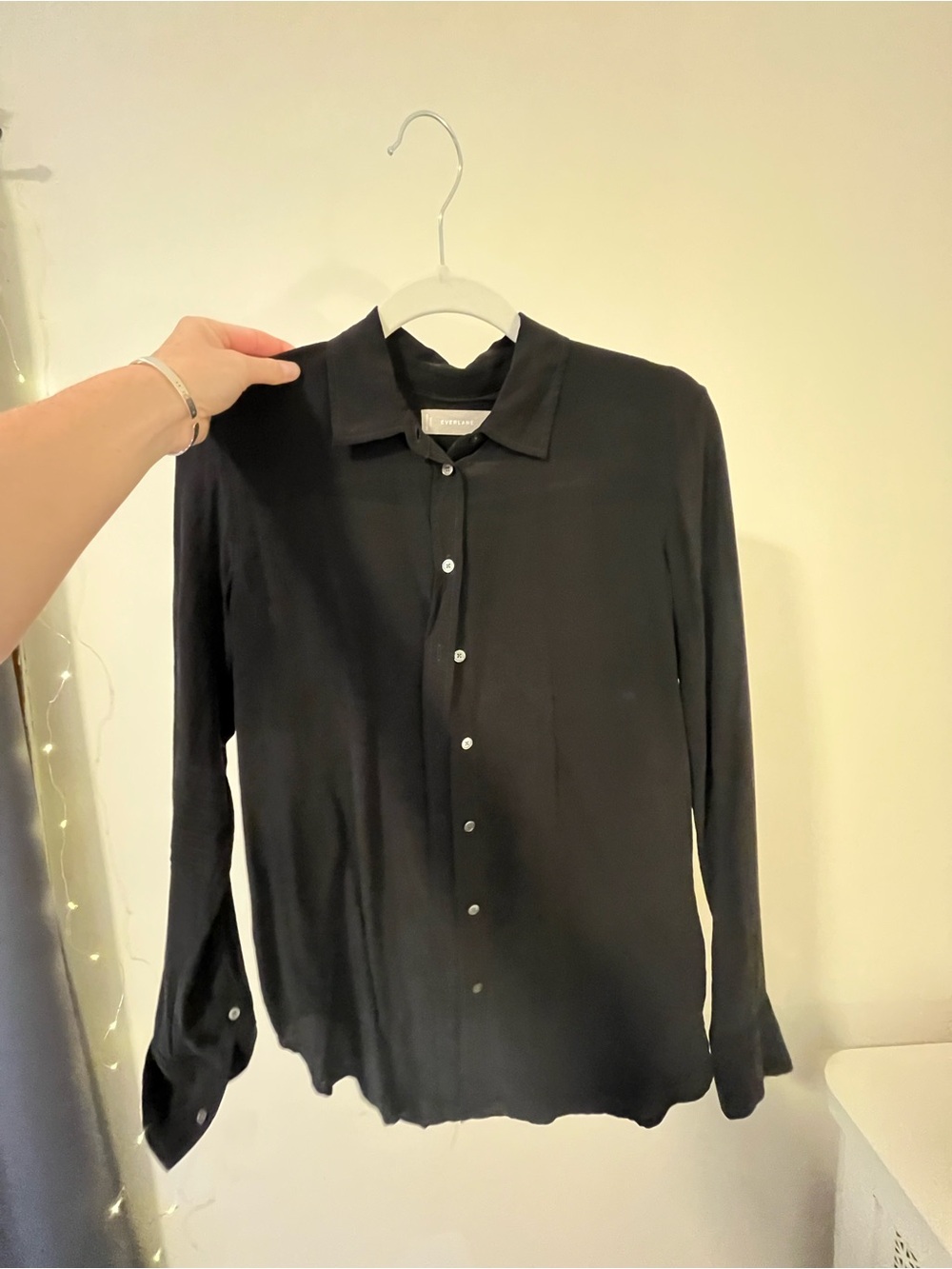 Black womens Button-Up Shirt